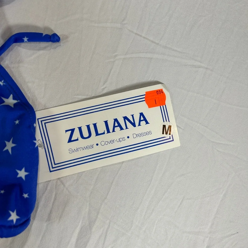 Zuliana Y2K American Flag Bikini Set Stars Stripes‎ Red White Blue Medium NWT